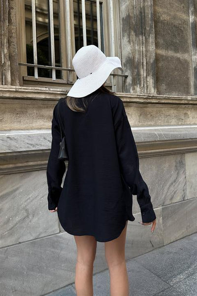 Long Sleeve Relaxed Fit Shirt Black