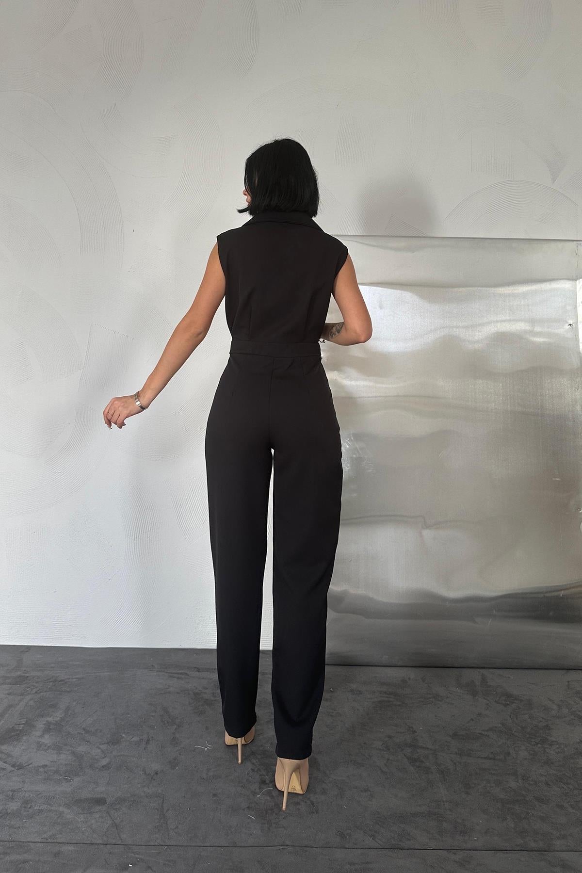 Zero Sleeve Atlas Jumpsuit Black