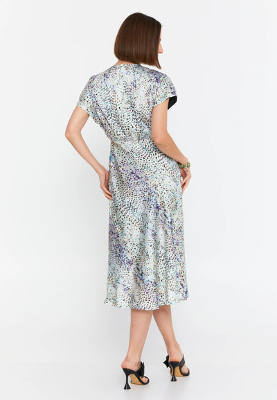 Short Sleeve Midi Satin Column Regular Casual Dress