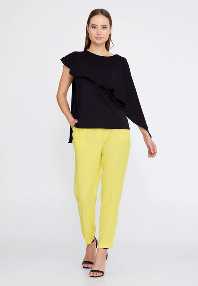 Short Sleeve Solid Color Regular T-shirt Black