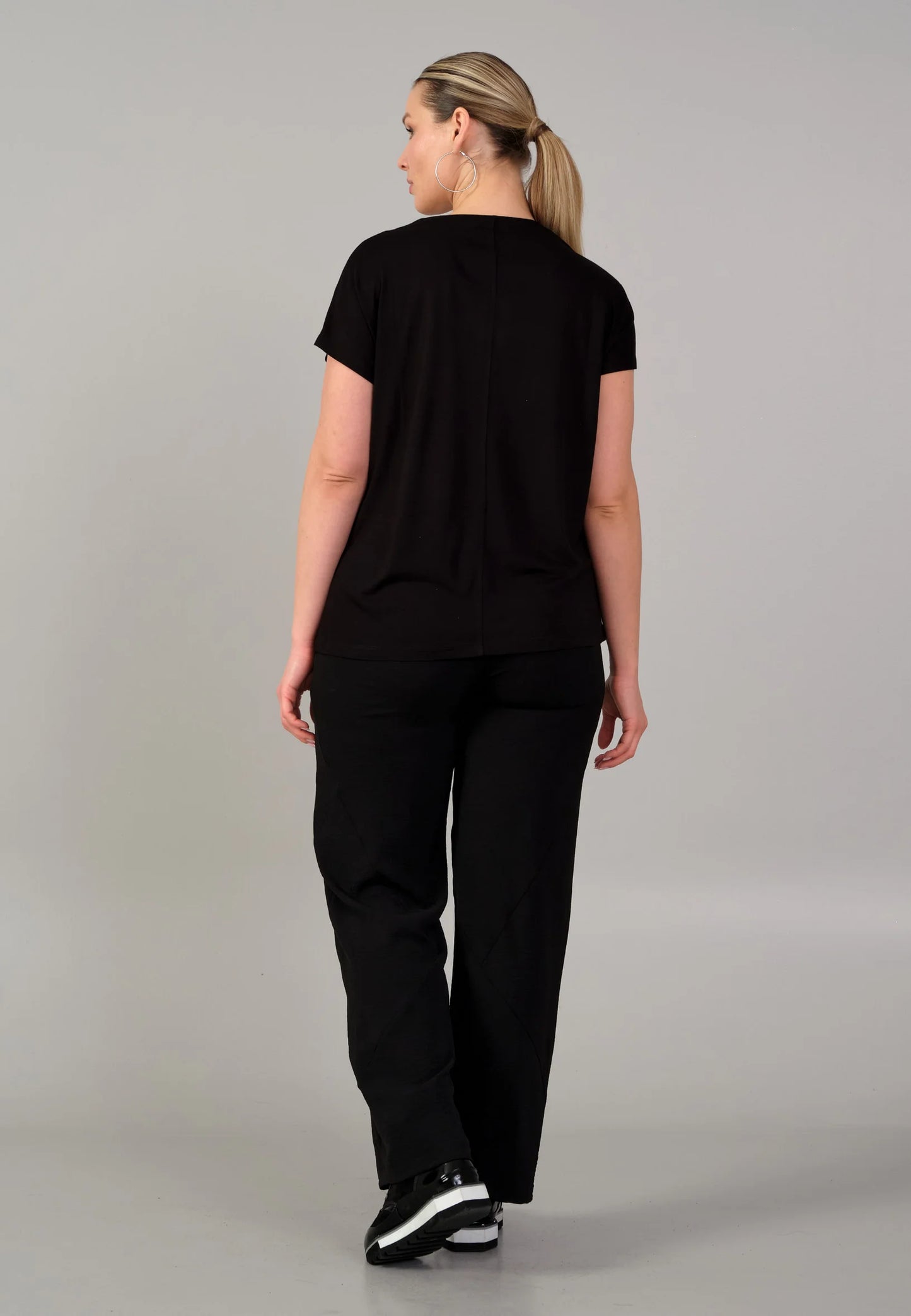 Short Sleeve Printed Plus Size T-shirt Black