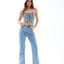 Tall Flare Denim Jeans Light Blue