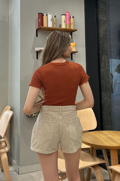 Ruffle Detailed Crop Top Claret Red