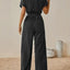 Short Sleeve Black Polka Dot Casual Elegant Jumpsuit