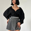Elastic Waist Short Skirt Grey