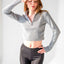 Zippered Crop Top With Ankle Detail Grey