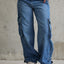 Side Pocket Relaxed Fit Jeans Blue