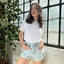 Denim Summer Shorts Buttoned Blue