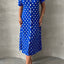 Short Sleeve Polka Dot Print Dress Blue