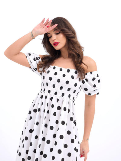Polka Dot Dress White & Black