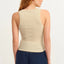 Ribbed Halter Neck Knitted Tank Tops Cream