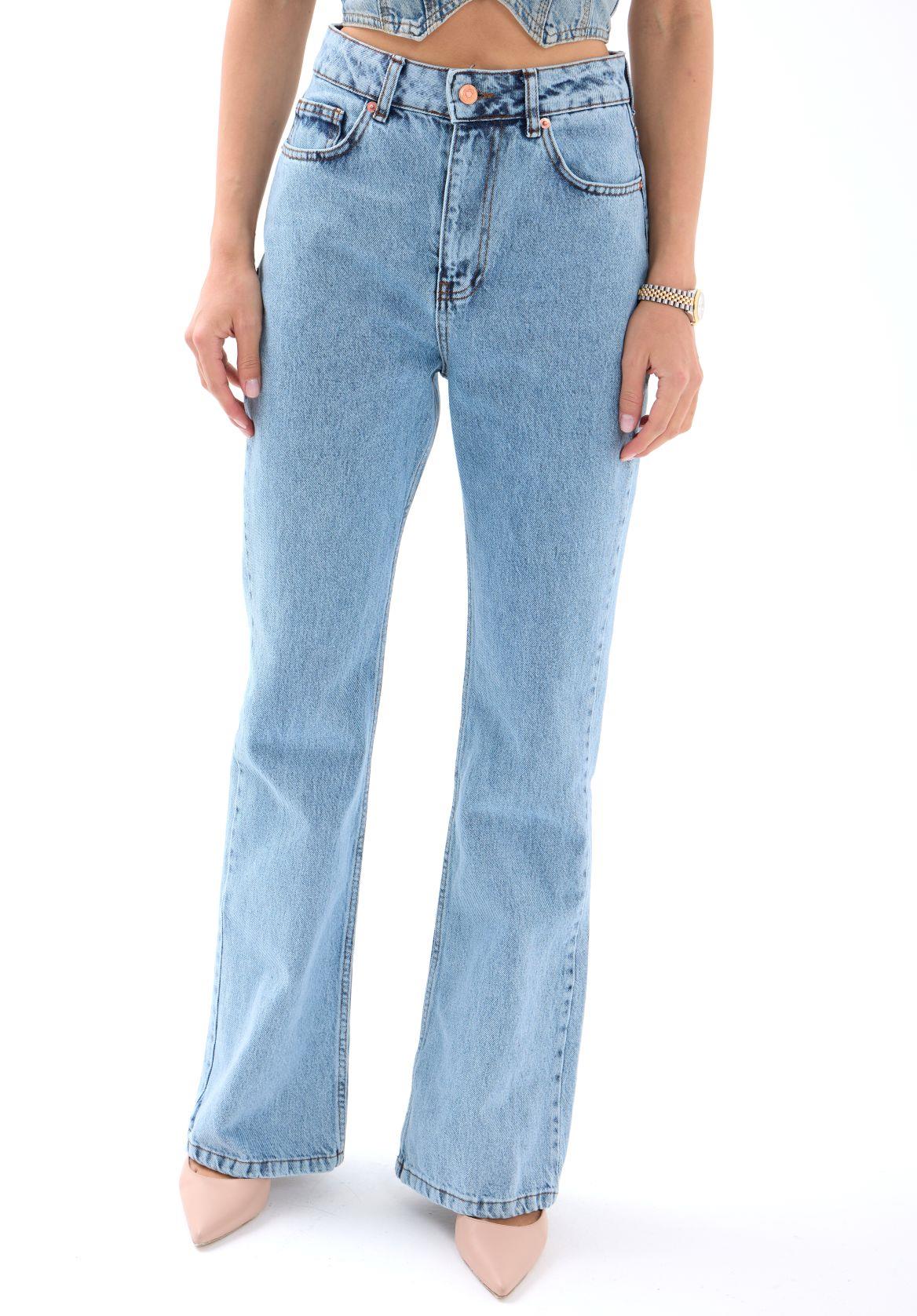 Tall Flare Denim Jeans Light Blue