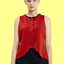 Sleeveless Solid Color Regular Blouse Red