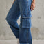 Side Pocket Relaxed Fit Jeans Blue