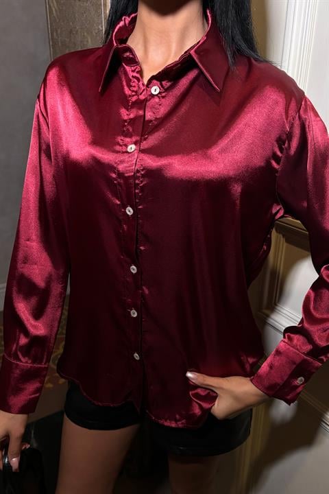 Premium Satin Shirt Red