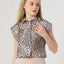 Sleeveless Leopard Pattern Crew Neck Shirt