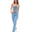 Tall Flare Denim Jeans Light Blue