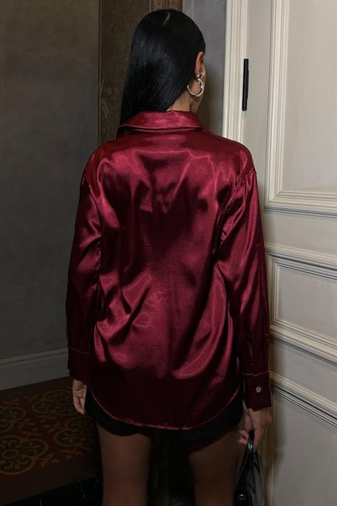 Premium Satin Shirt Red
