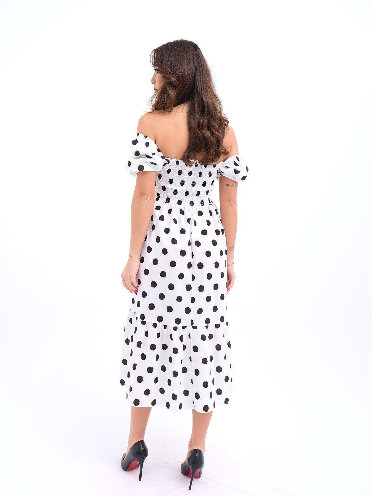 Polka Dot Dress White & Black