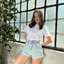 Denim Summer Shorts Buttoned Blue