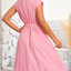 Sleeveless Belted Waist Polka Dot Sandy Dress Pink