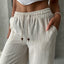 Striped Linen Pants Beige