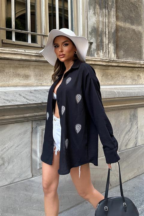 Long Sleeve Relaxed Fit Shirt Black