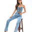 Tall Flare Denim Jeans Light Blue