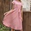 Sleeveless Belted Waist Polka Dot Sandy Dress Pink
