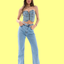 Tall Flare Denim Jeans Light Blue