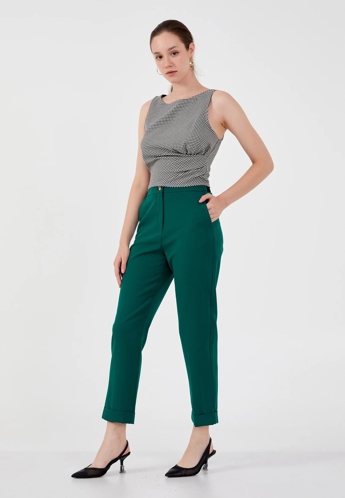 Regular Fit Regular Pants Green