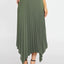 Midi Solid Color Regular Skirt Green