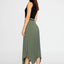 Midi Solid Color Regular Skirt Green