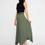 Midi Solid Color Regular Skirt Green