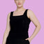 Sleeveless Solid Color Plus Size Blouse Black