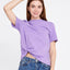 Short Sleeve Solid Color Regular T-shirt Lilac