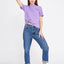Short Sleeve Solid Color Regular T-shirt Lilac