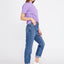 Short Sleeve Solid Color Regular T-shirt Lilac